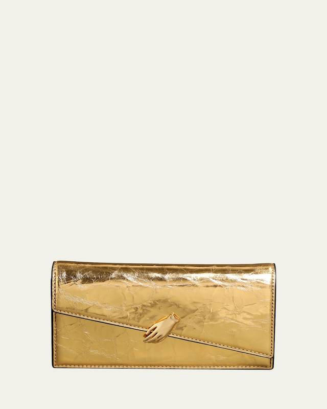 In My Dreams Cracked Metallic Chain Crossbody Bag